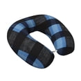 thumbnail image 2 of U-Shaped Pillow 11.8×9.8in With Pillow Core Comfortable Soft Invisible Zipper For Daily Travel Driving Office Darkslateblue Buffalo Plaid Check Tartan Scotland_3, 2 of 8