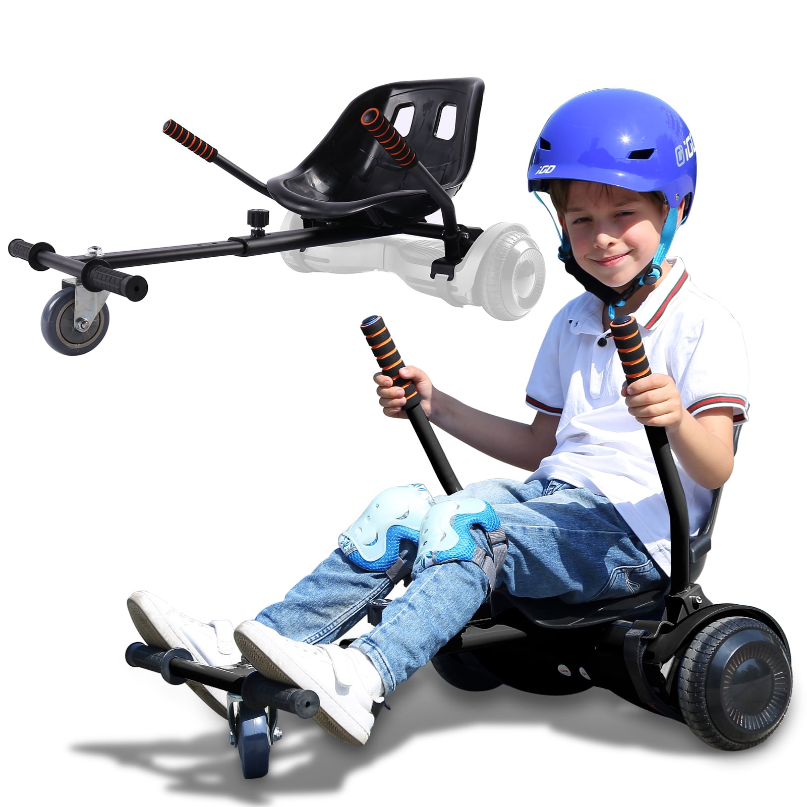 All Ages All Heights Compatible with All Hoverboards HoverBoard Not Included Fastwheel Safer For Kids Self Balancing Scooter Go Kart Conversion Kit for Hoverboards