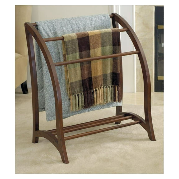 Betsy Blanket Rack - Walnut Finish - Quilt & Towel Storage - 30"W x 20"D x 36"H