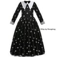 thumbnail image 6 of Rongking Girls Wednesday Floral Cosplay Dress Halloween Gothic Costumes W/Bag for 4-10Y, 6 of 6