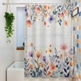 thumbnail image 3 of Pink Spring Floral Shower Curtain Set, Waterproof Shower Curtains for Bathroom, Elegant Flowers Farmhouse Botanical Wooden Washable Fabric Bath Curtain for Bathtub Decoration with Hooks 72x78 Inches, 3 of 9