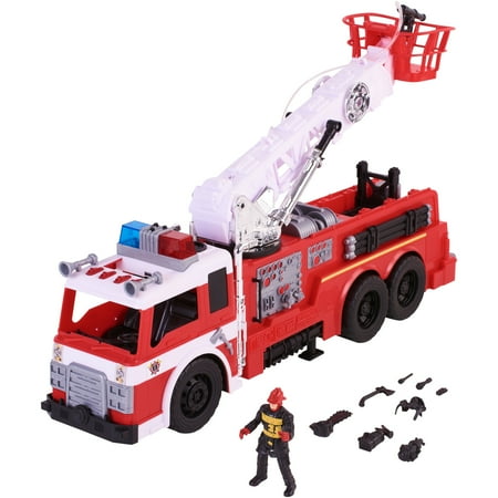 Kid Connection 10-Piece Light & Sound Light & Sound Fire Truck Play Set with Working Water