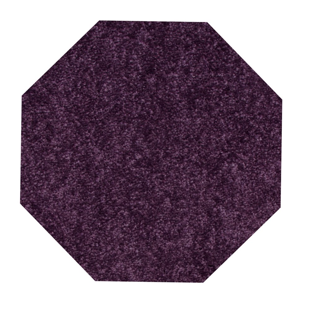 Home Queen Solid Color Octagon Shape Purple 8' Octagon Area Rug