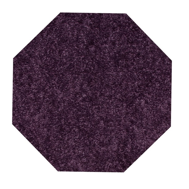 Home Queen Solid Color Octagon Shape Purple 6' Octagon Area Rug