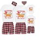 thumbnail image 1 of Pijama familiar a juego de Navidad, conjunto de Pijama corto de Dachshund a través de la nieve gris, 1 of 4