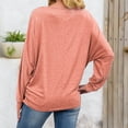 thumbnail image 5 of CEHVOM Blouse Décontractée à Manches Longues pour Femmes, Col Rond, Couture Unie, Ample et Fine, 5 of 5