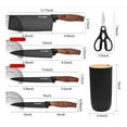 thumbnail image 6 of Knife Set, RAINBEAN 6-Piece Black Kitchen Knife Set for Home, Anti-Rust Non-stick Stainless Steel Sharp Chef Knife Set with Universal Knife Block for Kitchen, Ergonomical Design (Black), 6 of 9