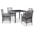 thumbnail image 1 of vidaXL 5 Piece Outdoor Dining Set Poly Rattan Grey, 1 of 5