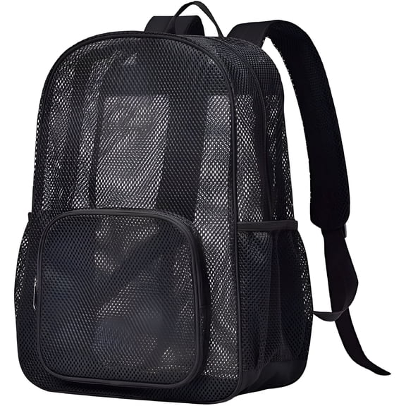 GASTROPOD Large Mesh Backpack, Semi-transparent College Backpack, See Through Mesh Backpack with Comfort Padded Straps for Travel, Swimming, Beach, Outdoor Sports 17 inch