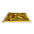 thumbnail image 2 of Ahgly Company Machine Washable Indoor Square Abstract Yellow Contemporary Area Rugs, 4' Square, 2 of 4