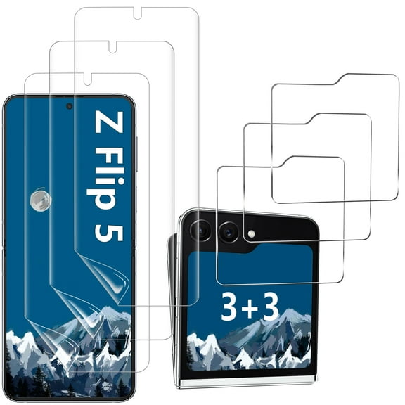 LXXMSXH Galaxy Z Flip 5 Tempered Glass Screen Film Protector, 3 Total Count, 2 Pack