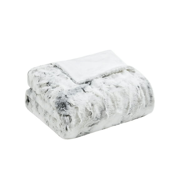 Luxury Faux Mink Throw - Reverse Marble Print Design   Extra Soft Blanket