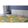 thumbnail image 5 of Ambesonne Floral Boho Fitted Sheet, Dreamy Damask Blooms, Twin Size, Turquoise Mustard Umber, 5 of 5