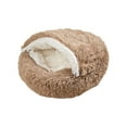 thumbnail image 4 of Cama para perros Salvador nido para gatos cálido con capucha para invierno marrón, 4 of 10
