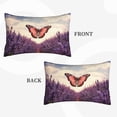thumbnail image 2 of Naloa Butterfly Over Lavender Pillowcase, Throw Pillowcase, Wrinkle-Free, Stain-Resistant with Hidden Zipper for Bedroom Sofa-16"x24", 2 of 6