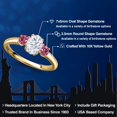 thumbnail image 2 of Gem Stone King 10K Yellow Gold White Moissanite and Pink Tourmaline Engagement Ring for Women | 1.20 Cttw | Oval 7X5MM | Gemstone Birthstone | Size 7, 2 of 7