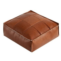 Ottoman with Storage Imitation leather fluffy footstool, Moroccan style unfilled cushion, storage floor mat, footrest, unfilled