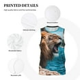 thumbnail image 3 of Pofeuu Ice Blue Coastal Lion Print Basketball Jersey, Shirts for Men Youth Basketball Jersey Crew Neck-Large, 3 of 6