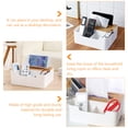 thumbnail image 6 of DRAFIDEEP Tissue Holder Box White PP Material With Bamboo Lid 1Set 8.5X7.1X3.1In, 6 of 8