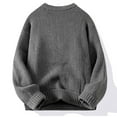 thumbnail image 4 of hotojiny Oversized Sweaters for Men Casual Crew Neck Thick Warm Knitwear Top Fall Winter Classic Textured Solid Color Pullover, 4 of 4