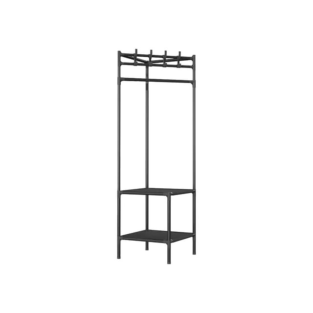 Tall Corner Coat Rack Organizer - Freestanding Hall Tree with Shelves (188x40x40cm)