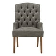 thumbnail image 3 of Weston Home Ridgemere Light Distressed Natural Finish Polished Microfiber Tufted Dining Chair, Gray Polished Microfiber, 3 of 8