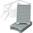 thumbnail image 2 of Molde de Cubitos de Hielo de Silicona con 117 Cubos Pequeños, Bandeja de Hielo con Tapa, Recipiente de Almacenamiento y Pala de Hielo, Fácil Desmoldeo para Congelador(Gris),Rosa, 2 of 16