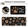 thumbnail image 3 of Welcome Dog Paw Print Kitchen Rugs Set of 2, Wipe Your Paws Bone Kitchen Mats Decor Pet Lover Gifts, Black Floor Door Mat Home Decorations - 17x29 and 17x47 Inch, 3 of 8