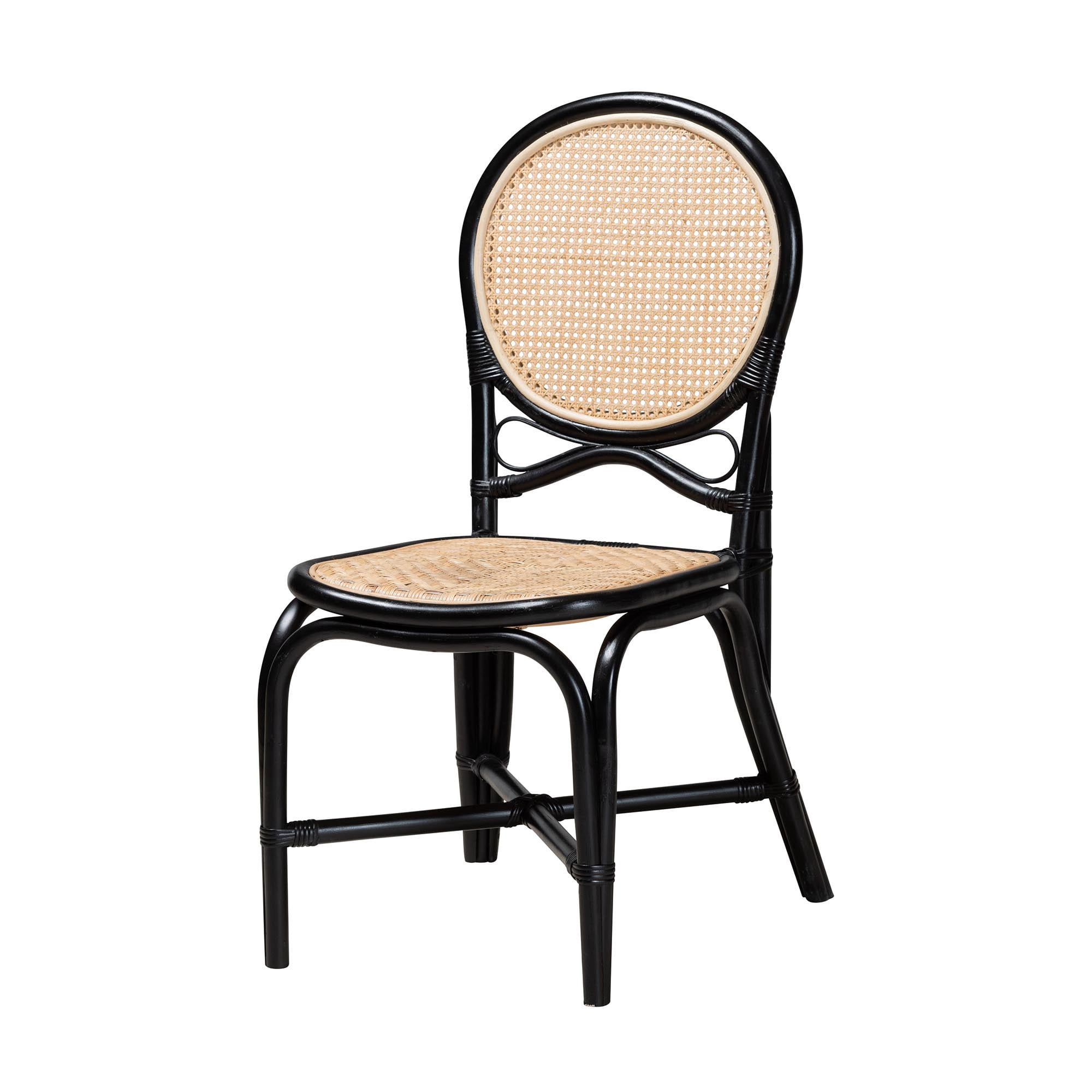 bali & pari Ayana Rattan Mid-Century Dining Chair, Natural Brown