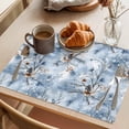thumbnail image 3 of Placemat Set of 4 Pine Cone Placemats for Dining Table Blue Leaves Washable Table Mats for Kitchen and Party Decor Indoor & Outdoor Use, 3 of 8