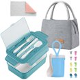thumbnail image 3 of Lubelski 1 Set Lunch Box Durable Leak-proof Bento Box Set with Lunch Bag Spoon Forks Dishcloth for Kids Adults, 3 of 8