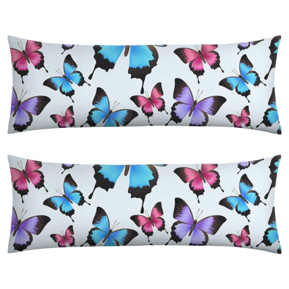 Butterfly Body Pillow Cover - Soft & Breathable, Hidden Zipper, 20"x54", Floral & Tropical Butterfly Print - Perfect Gift for Butterfly Lovers, Side Sleepers & Aesthetic Decor