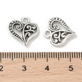 thumbnail image 3 of 50pcs style Filigree Alloy Heart Cadmium Free & Lead Free Antique Silver 14x13x3mm Hole: 1.5mm, 3 of 3