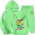 thumbnail image 2 of Tween Winter Girls Outfits Set Tracksuit With Print Hoodie Joggers Warm Kids, 2 of 4