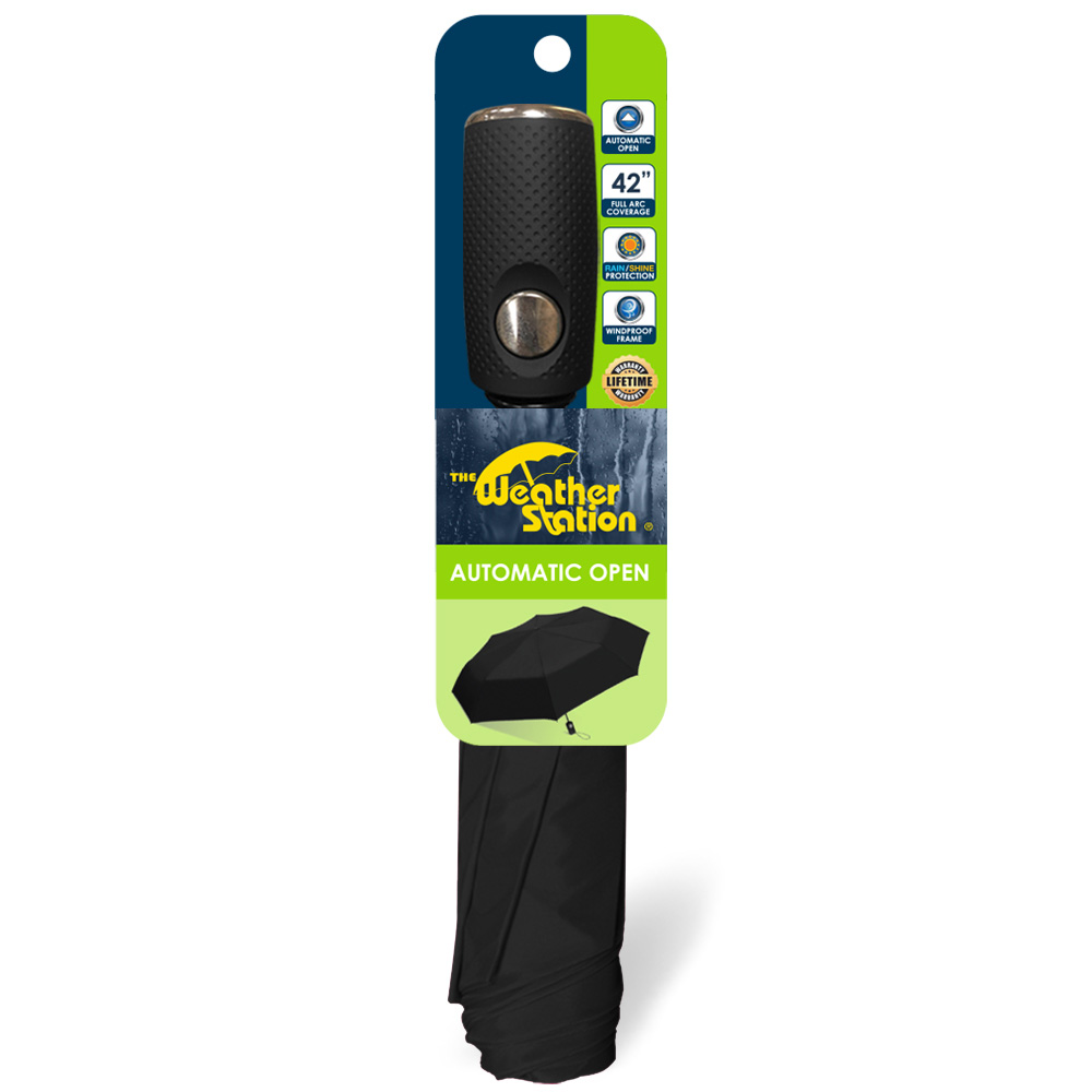 Weather Station Automatic Super Mini Rain Umbrella Black - image 5 of 5