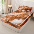 thumbnail image 2 of Homewish Orange Marble Zipper Full Size Comforter Sets with Fitted Sheet and 2 Pillowcases,Gold Metallic Zipper Bedding Set,Light gray Reversible,4-Piece, 2 of 7