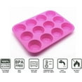 thumbnail image 5 of Coappsuiop Cake Mould 12 Cup Silicone Muffin Cupcake Baking Pan Non Stick Dishwasher Microwave Safe, 5 of 9