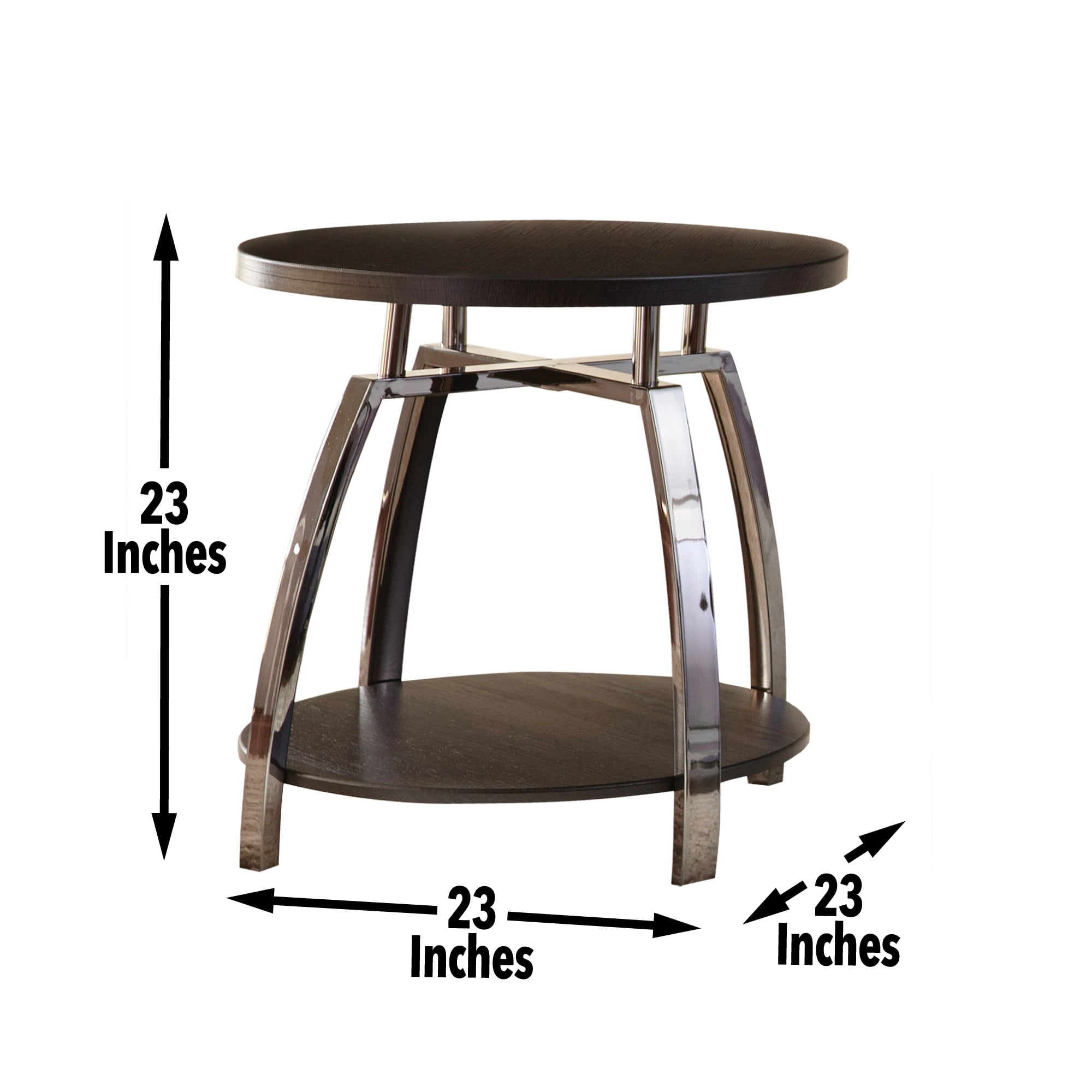 Steve Silver Coham Modern 23" Round Wood End Table, Brown