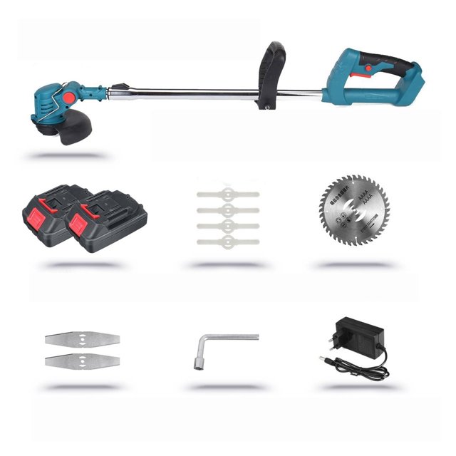Electric Lawn Mower Cordless Grass Hedge Trimmer 2X Batteries Adjustable Handheld Garden Tool