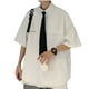 thumbnail image 5 of Camisa de manga corta para hombre, blusa informal de verano con botones y cuello vuelto, para uso diario, 5 of 8