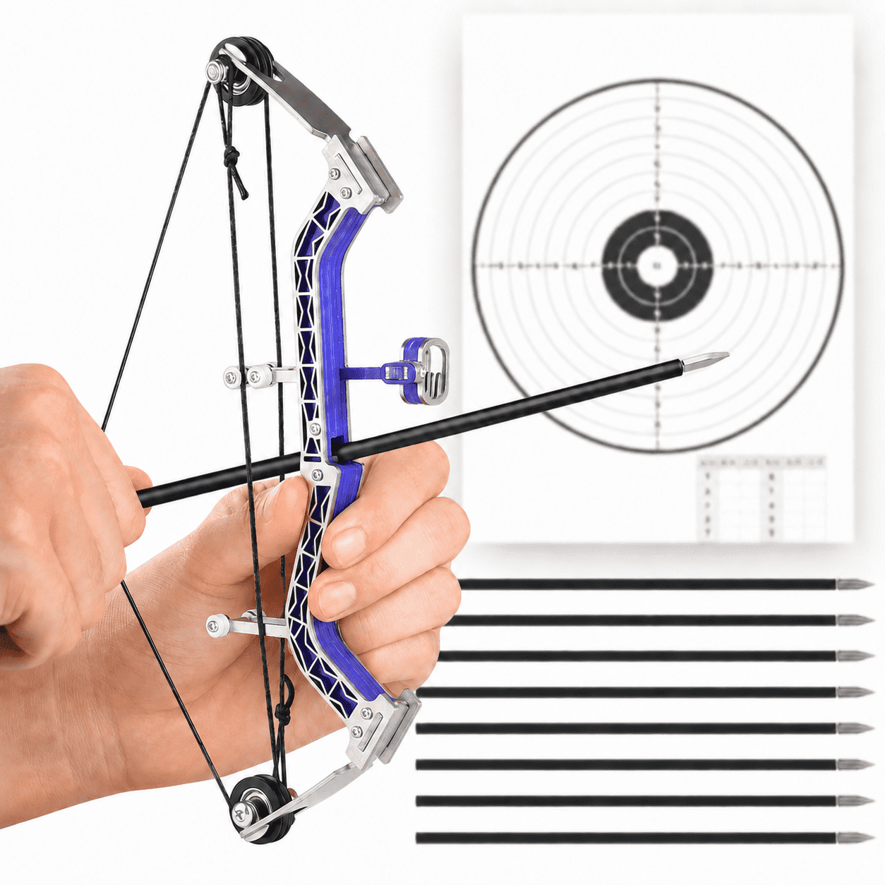 Lonmuju 10-inch Compound Bow Set for Adults with 10 Arrows and Target Paper