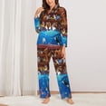 thumbnail image 2 of Balery Animals On Noah's Ark2 Conjunto de Pijama con Estampado para Mujer, Conjunto de Dos Piezas con Manga Larga, Ropa de Dormir Suave con Bolsillos, Pijamas Cómodos-Small, 2 of 7