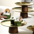 thumbnail image 3 of sunsanly Stainless Steel Dessert Plate Stand Cupcake Display Platter for Mini Cakes Fruit Candy Serving Tray for Wedding Birthday Party Picnic Travel, 3 of 7
