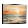 thumbnail image 2 of Designart "Paradise Of Beige And Golden Beach Sunset II" Coastal Sunset Floater Framed Wall Decor, 2 of 5