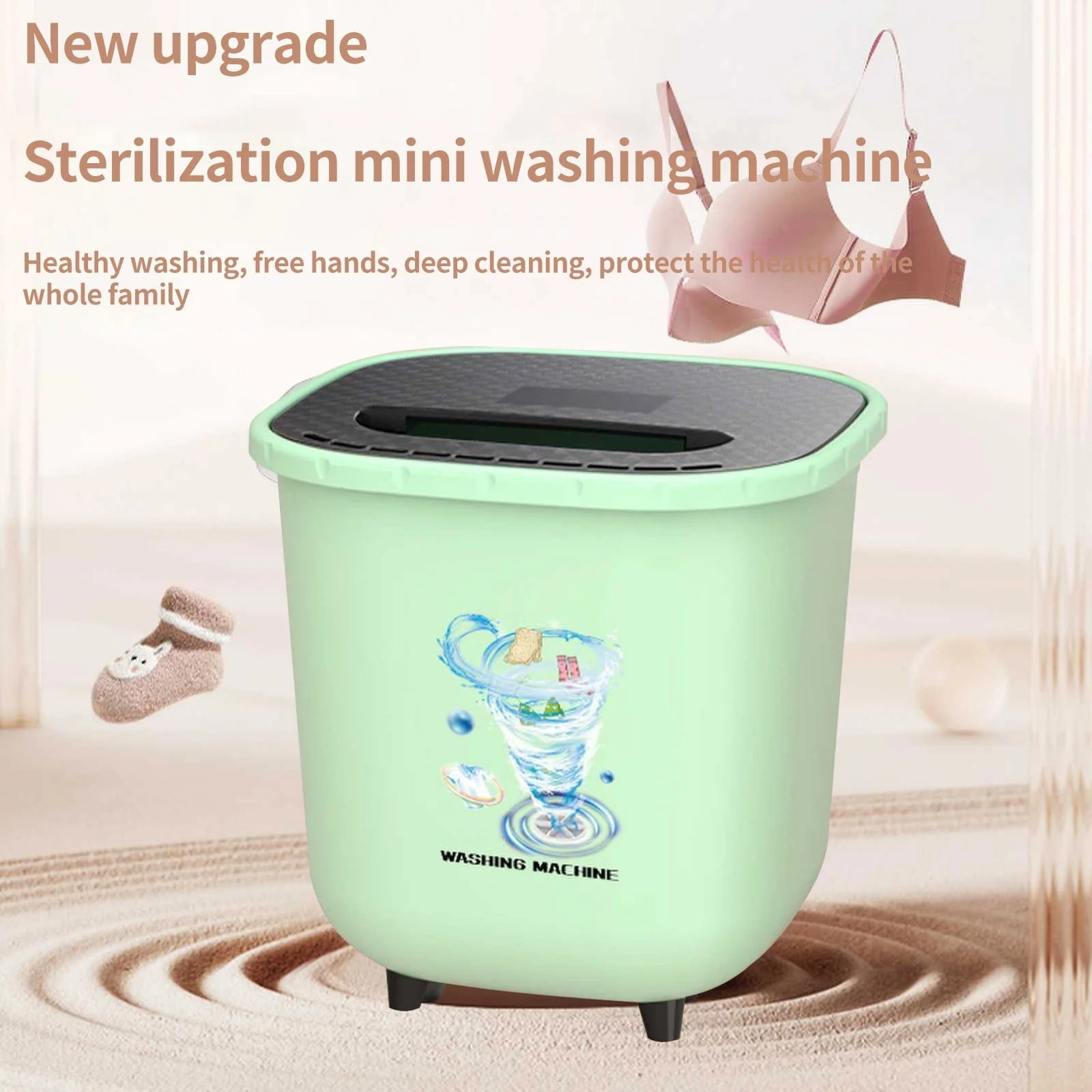 LAILLSH 2026 New Arrival Cleaning Products Portable Washing Machine For Clothes Laundry Bucket Washer For Camping RV Travel Compact