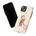 thumbnail image 2 of George The Monkey & Teddy Bear Phone Case, Soft Pastel Floral Art Cover for iPhone 17 16 15 14 13 12 11 Pro Plus Mini, 2 of 5