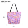 thumbnail image 5 of Open Top Canvas Tote Bag with Zipper Reusable Shopping Bag 13.5x15" Roomy Carryall Small Colors Shapes, 5 of 9