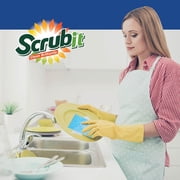 SCRUBIT Premium Scrub Sponges Non-Scratch Kitchen Sponges with Scour Pads, Blue 48-Pack