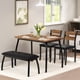 thumbnail image 4 of Diseño clásico compacto - Conjunto de comedor 4 personas - Mesa rectangular con banco tapizado y 2 sillas con respaldo - Estructura metálica - comedores o apartamentos - Color clásico, 4 of 8