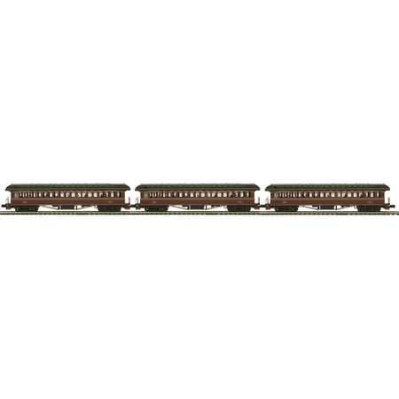 MTH 20-62056 O Long Island 64' Woodsided Passenger Coach Set (3)